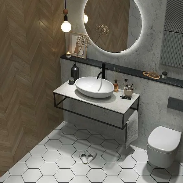 Столешница из керамогранита ЛОФТ/LOFT 100, светло-серый МА01 Nat