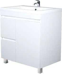 Тумба под раковину КУБ/Cube 75Н 2в.я 1д белый глянец