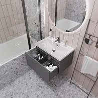 Тумба под раковину БЛОК МИНИ/Aris mini 60П (590х400х447) 1я антрацит/монолит дарк