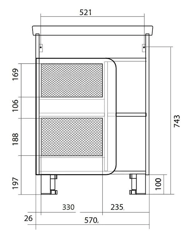 Тумба под раковину НУВО/Nuvo 60Н 1д. дуб сонома