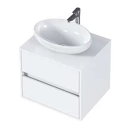 Тумба со столешницей ВЕЛЛИ/Veil 60П (600х500х500) 2я белая аляска