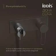 Смеситель с гигиенической лейкой IDDIS Дюна встраиваемый графит матовый DUNGMV0i08