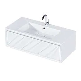 Тумба под раковину ГЛЕЙС/Glace 100П (994х300х476) 1я белый (верх)