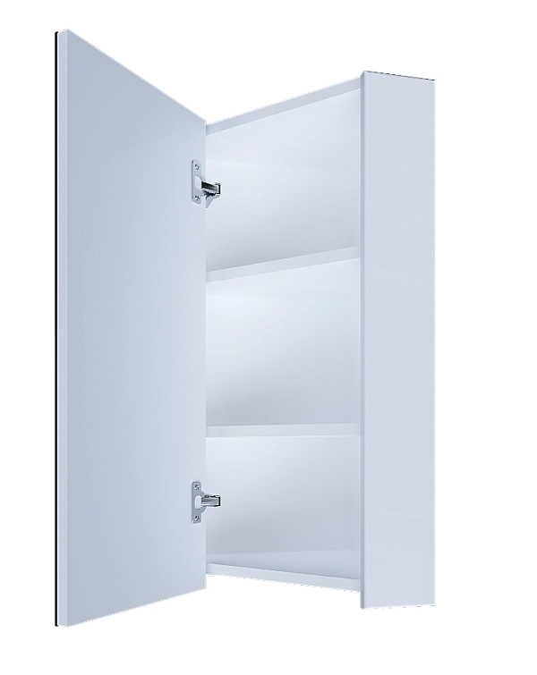 Зеркало-шкаф угловой Penta 43П 1д. белый глянец