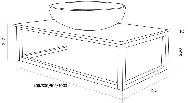 Столешница из керамогранита ЛОФТ/LOFT 80, светло-серый МА01 Nat