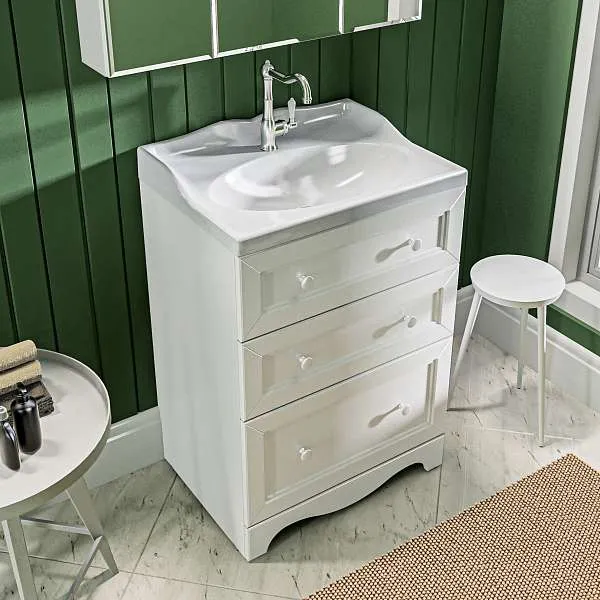 Тумба с раковиной Avanti 60Н 3в.я. Белый глянец