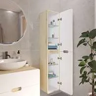 Пенал Vortex 1700х350х300П 2д орех лучистый солнечный/супермат айс