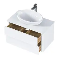 Тумба со столешницей МОНРО/Monro 80П (800х420х450) 2я белый стекло