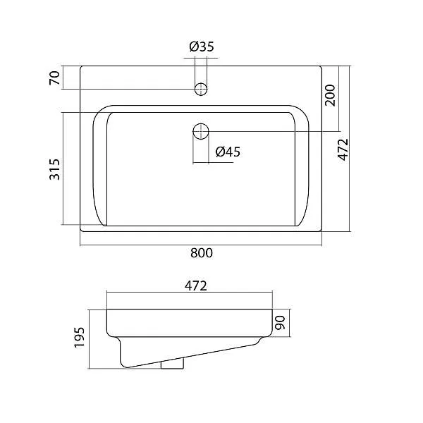 Раковина Тигода 80 Santek