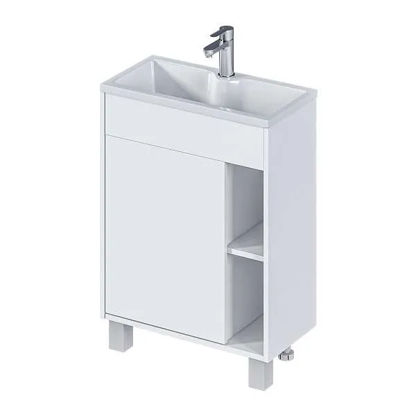 Тумба с раковиной Lido 60Н 1д. Белый глянец