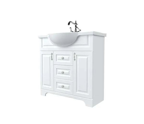 Тумба под раковину ПРОВАНС 105Н 2в.я. 2д. белый глянец