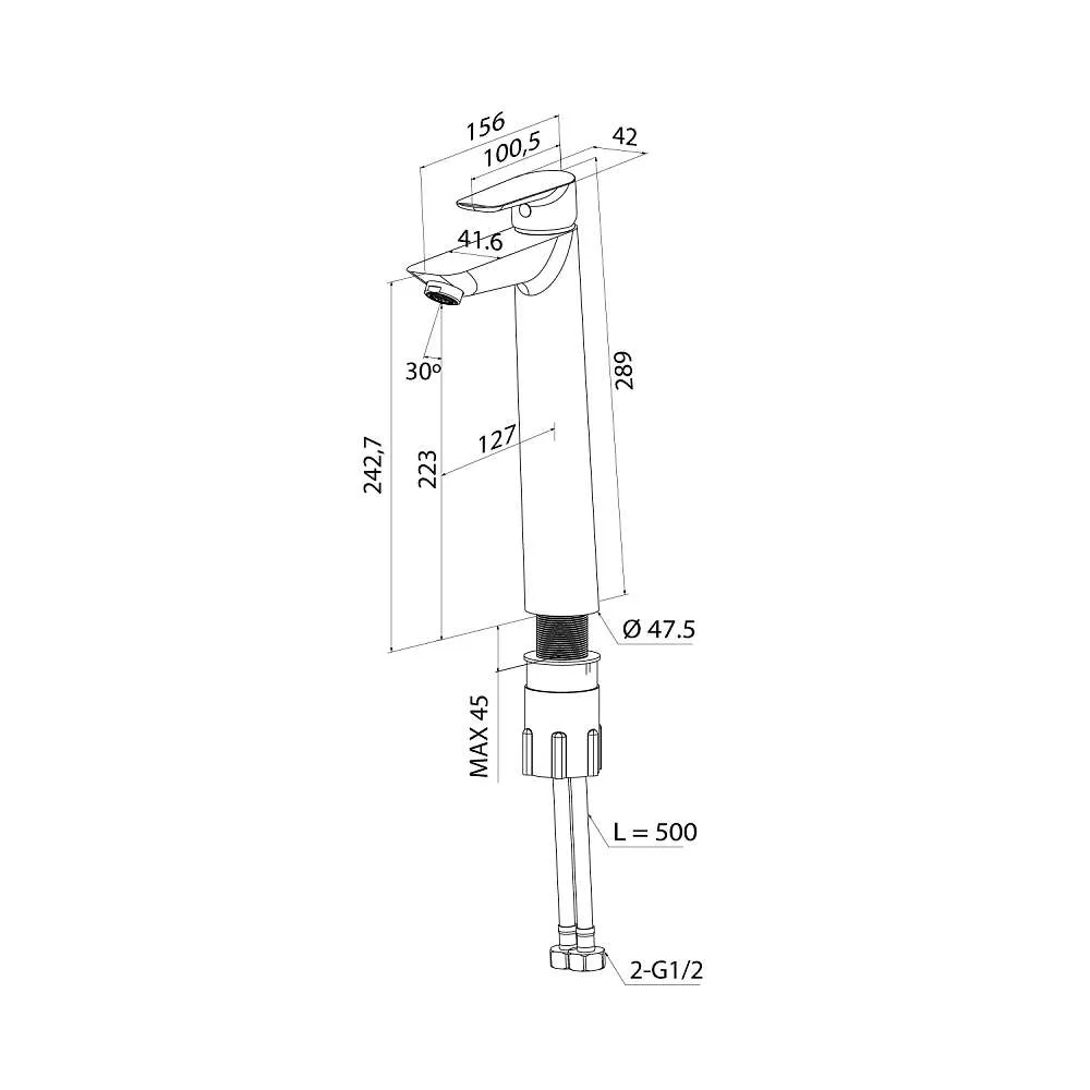 Смеситель для раковины IDDIS Клауд высокий белый/хром CLOSB01i01