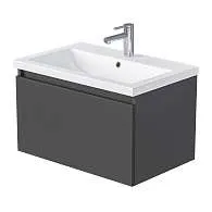 Тумба Aris mini 70П (700х440х450) 1я антрацит/монолит дарк раковина