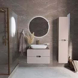 Тумба со столешницей ЭТЕРИ/Vortex 80П (800х500х500) 2я орех каньон коньяк/латте фактурный