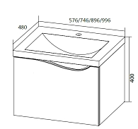 Тумба под раковину Этюд 100П 1в.я. Белый глянец