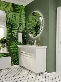 Тумба под раковину Lina New 105Н 1в.я 3д Белый глянец