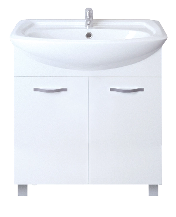 Тумба под раковину Вита 65Н 2д. белый глянец, МДФ