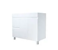 Тумба под раковину Cube 100Н 2д 2я б/к Белый глянец