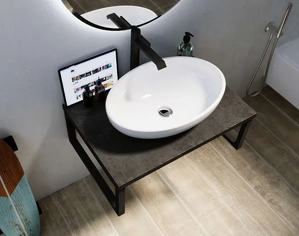 Столешница ГРАНЖ ЛОФТ/GRUNGE LOFT 80 бетон темно-серый