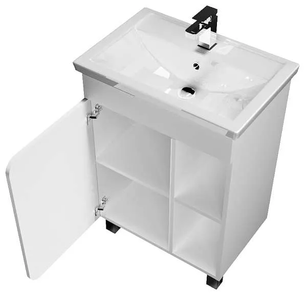 Тумба под раковину НУВО/Nuvo 70Н 1д. белый глянец