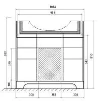 Тумба под раковину ПРОВАНС 105Н 2в.я. 2д. белый глянец