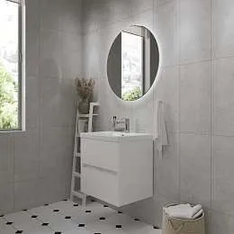 Тумба под раковину Veil 50П (490х560х400) 2я белая аляска