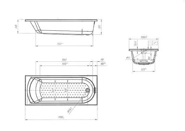 Ванна ЛИЛИ/LILY 1700х700