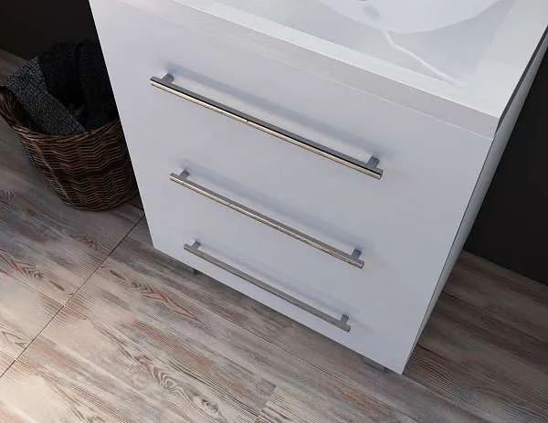 Тумба под раковину Соната 58Н 3в.я. белый глянец