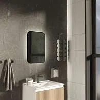 Зеркало Shape Soft (400х600х30) прямоугольник черный К01 LED датчик