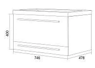 Тумба под раковину Соната 75П 2в.я. белый глянец