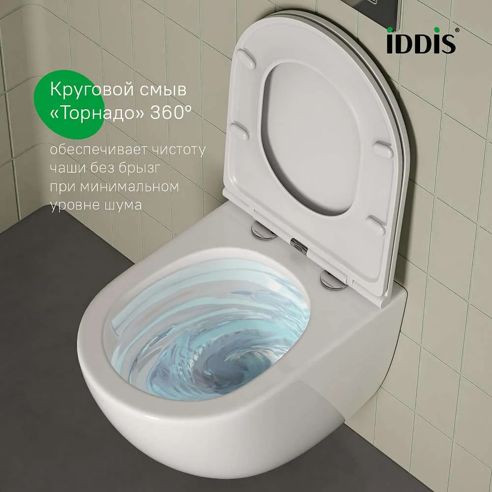 Унитаз подвесной IDDIS Аксес безободковый смыв торнадо AXERDSEi25