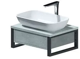 Тумба со столешницей GRUNGE LOFT 60П 1в.я Бетон светлый