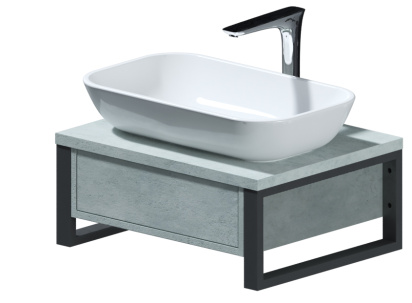 Тумба со столешницей GRUNGE LOFT 60П 1в.я Бетон светлый