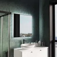 Зеркало Shape Strict (800х800х30) квадрат черный К01 LED датчик