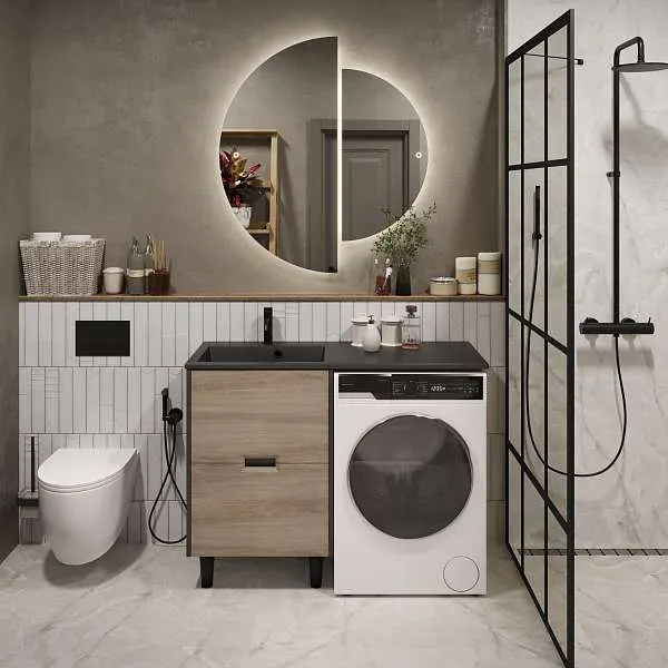 Тумба Maid 58Н(120) (580х890х475) 2я антрацит/орех лучистый европейский