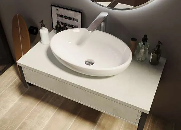 Тумба со столешницей GRUNGE LOFT 100П 1в.я Бетон светлый