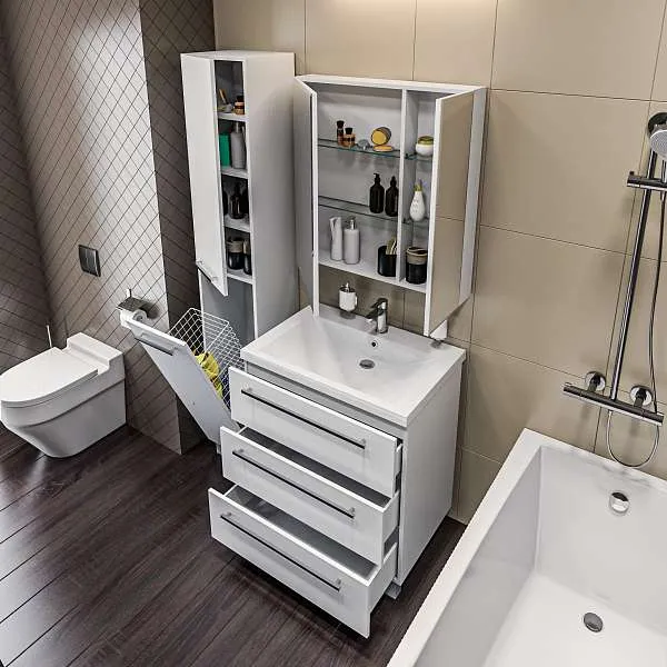 Пенал Соната 35Н 2д.б/к белый глянец R