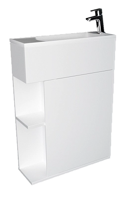 Тумба с раковиной Stretto 70П 1д. Белый глянец