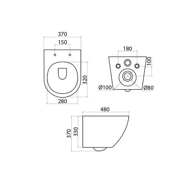 Унитаз подвесной IDDIS безободковый Blanco BLARDSEi25/BLARNSEi25