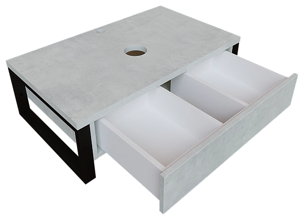 Тумба со столешницей GRUNGE LOFT 100П 1в.я Бетон светлый