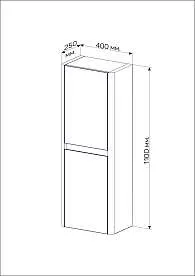 Пенал Mona 40П (400х1100х250) 2д агатовый серый