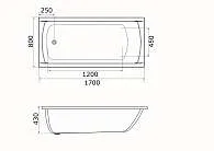Ванна МОДЕРН/MODERN 1700х800 СМ/ПР