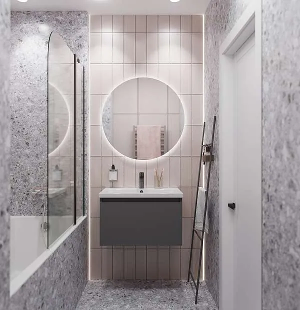 Тумба Aris mini 70П (700х440х450) 1я антрацит/монолит дарк раковина