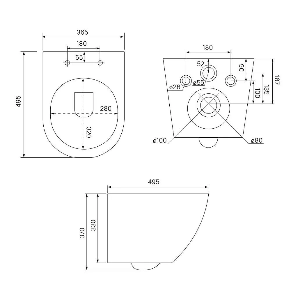 Унитаз подвесной IDDIS безободковый Blanco смыв торнадо BLQRDSEI25