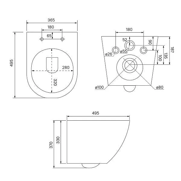 Унитаз подвесной IDDIS безободковый Blanco смыв торнадо BLQRDSEI25
