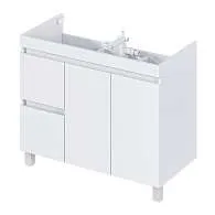 Тумба под раковину Cube 100Н 2д 2я б/к Белый глянец