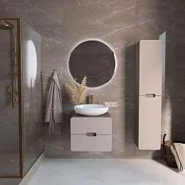 Тумба со столешницей ЭТЕРИ/Vortex 60П (600х500х500) 2я орех каньон коньяк/латте фактурный