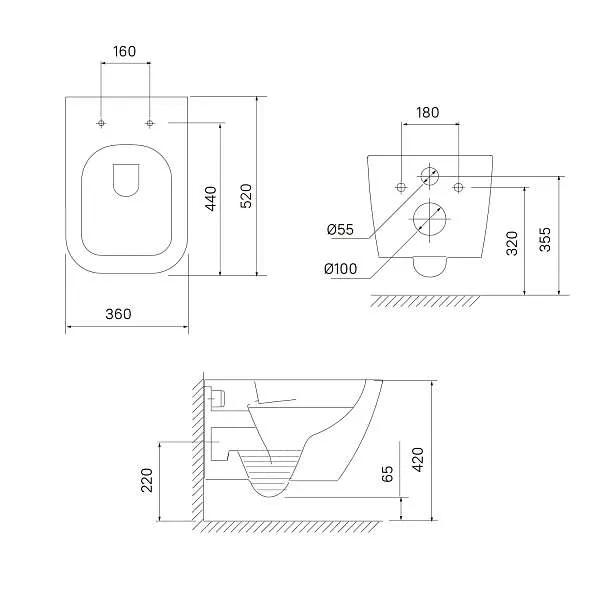 Унитаз подвесной безободковый IDDIS Torr TORRDSEi25