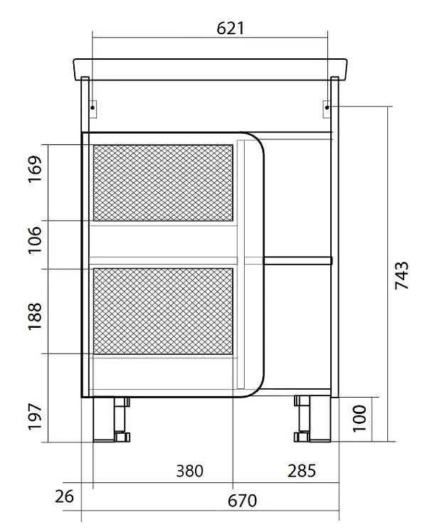 Тумба под раковину НУВО/Nuvo 70Н 1д. дуб сонома