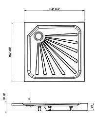 Поддон КВАДРО/QUADRO 900х900 квадрат